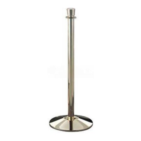 Lavi Industries Director Queueing Stanchion, 38.5"H Clear Coated Polished Brass Post 76734